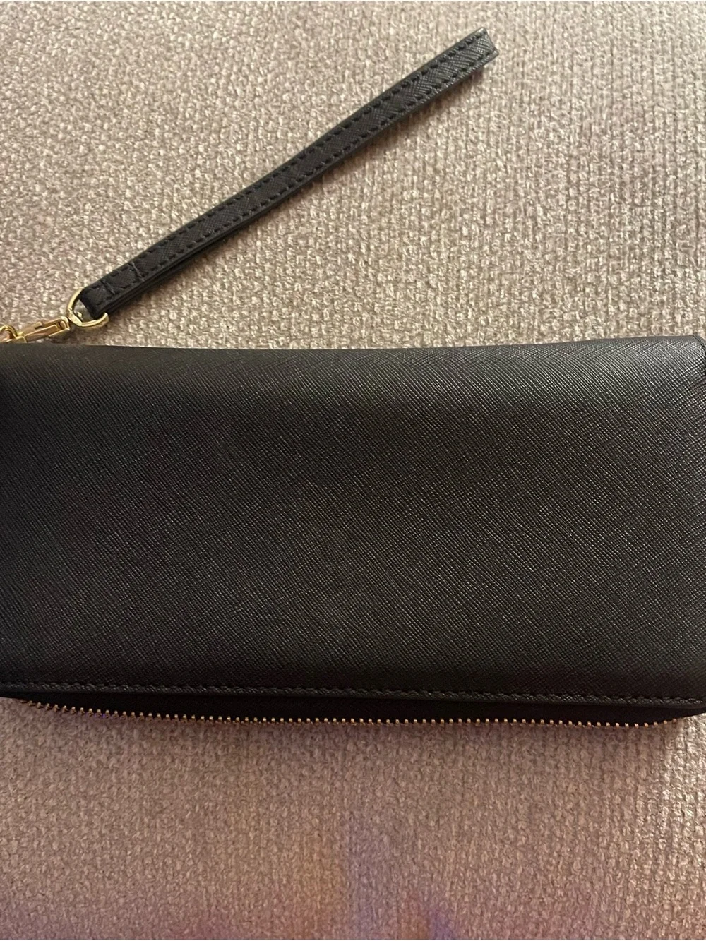 Tory Burch Black & Gold Zip Wristlet Wallet
